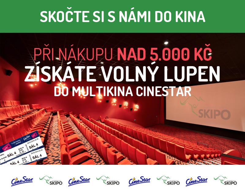 Při nákupu nad 5000 Kč získáte volný lupen do multikina Cinestar